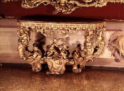 Table with carved cherubs, Rococo style, c.1730 by Italian School